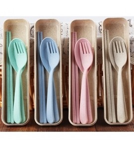 Different Colour Wheat Cutlery Set